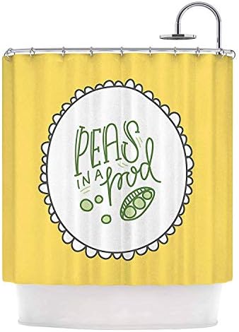 Flaun Busy Bree Peas in a Pod Yellow Green Shower Curtain,