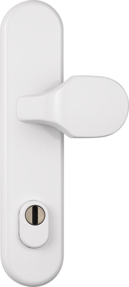ABUS 122361 HLZS814 F1 EK Protective Door Handle Fitting with Round Cylinder Protection White
