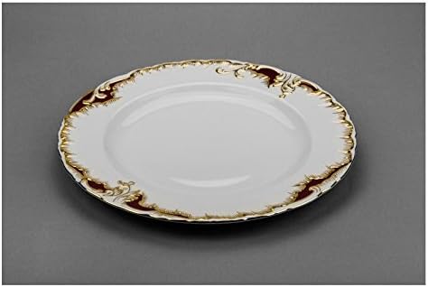 Cmielow PL10-40, 10-Inch 24k Gold-plated Plate, Porcelain Dinner Plates with Gold Trim, Dinner Plate Set with Gilding, Set of 6
