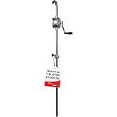 TERA PUMP Stainless Steel Drum Rotary Hand Pump, 15-55 Gallon | 1 Gallon in 20 Turns, For Gas, Diesel, Antifreeze, Acids, Chemicals, DEF, E85, Non-Corrosive, Adjustable Suction Tube