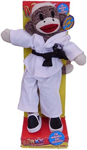 Maxx 12" Classic Plush Knit Sock Monkey Stuffed Animal With Kung Fu Outfit