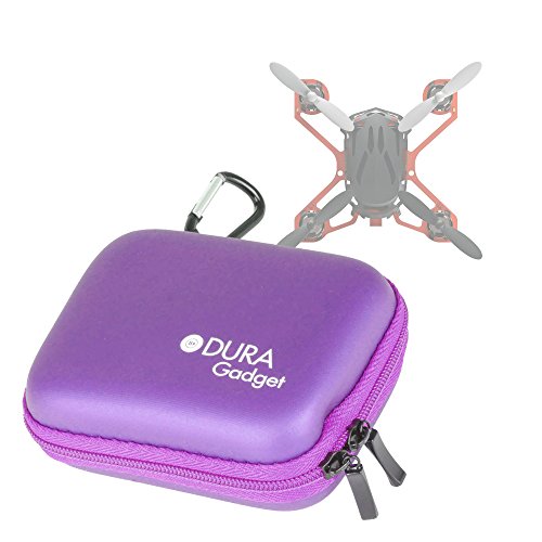 DURAGADGET Revell Control XS Nano Quad Micro Quadrocopter Drone Case - Hard EVA Shell Case with Carabiner Clip & Twin Zips in Purple for Revell Control XS Nano Quad Micro Quadrocopter Drone