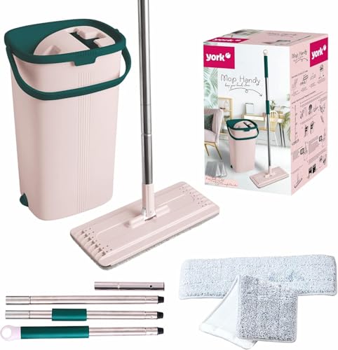 Mop Set - Mobile Phone | Flat Swivel with Two Chamber Turkey Bucket | Mop with Shrink Function | Dry Cleaning | Suitable for All Floors | Wiper Set