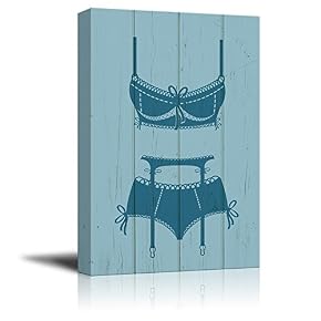 Sexy Woman Lingerie on Vintage Wooden Background