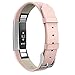 SWEES Genuine Leather Bands Compatible with Alta & Alta HR, Genuine Leather Band with Buckle Replacement Wristband Small & Large Women Men, Silver, Gold, Black, Brown, Pink, Grey