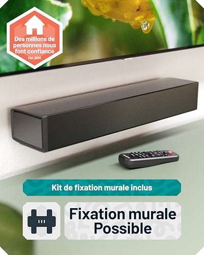 Oakcastle SB40 60W Bluetooth TV Soundbar 2.0 Compact 40 cm | Soundbar for TV & PC | Bluetooth | HDMI ARC, AUX & Optics | Remote Control & Wall Kit Included | 6 Sound Modes