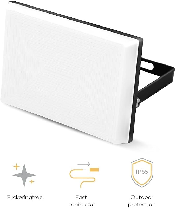 - Projector LED Design para iluminação exterior, 20 W, Luz Fria 6000 K, Impermeável IP65, 1900 lm, Branco,