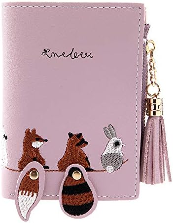 Ghazzi Women Wallet Teen Girls Cute Fox Tassel Coin Purse Short Wallet Card Holder Clutch Purse Handbag