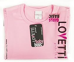 Lovetti Girls' Basic Short Puff Sleeve Round Neck