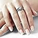 Bellux His and Hers Engagement Rings for Women - Wedding Rings for Women - Couples Rings - Promise Rings for Couples - Stainless Steel 1.03 Carats 3-Piece CZ Ring Sets & Mens Matching Black Bands
