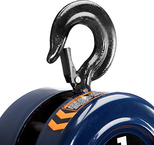 TCE ATR9010U Torin Manual Hand Lift Steel Chain Block Hoist with 2 Hooks, 1 Ton (2,000 lb) Capacity, Blue - Image 5