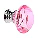 Cabinet Knobs,YIFAN 10Pcs 30mm Crystal Glass Diamond Shape Cabinet Knobs Cupboard Drawer Pull Handles - Pink