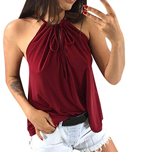 YKARITIANNA Womens Cami Cut Out Tanks Tops Spaghetti Strap Keyhole Front Sleeveless Shirt Wine