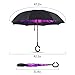 Elover 32in X 8 Panels Double Layer Inverted Umbrella, B - Violet Flower