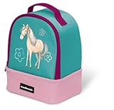 Crocodile Creek Eco Kids Horse Insulated Two Compartment Girls' with Handle Lunchbox, 9.5