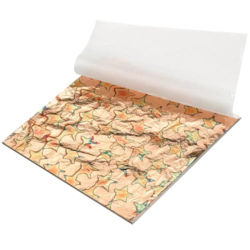 Star-Patterned Gold Foil Sheets for DIY Crafts, Metallic Leaf Paper for Scrapbooking, Card Making, Home Decoration