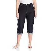 Riders by Lee Indigo Women's Plus Size Comfort Waist Cuff Capri