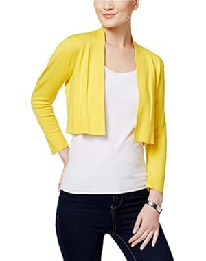 Calvin Klein Women's Cropped Cardigan sweater shrug yellow size M