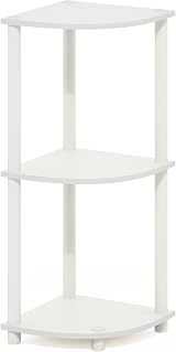 Furinno TURN-N-TUBE Corner Shelf 3-Tier White Display Storage Shelves view 5