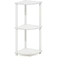 Furinno Turn-N-Tube 3-Tier Corner Display Rack Multipurpose Shelving Unit, White/White
