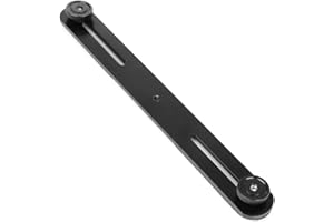 Dual Camera Mount Aluminum Alloy Straight Flash Tripod Bracket with Extension Bar 1/4inch Black, Tripod Bracket