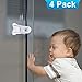 Adoric 4-Pack Sliding Door Locks for Baby Safety, Childproof Lock for Sliding Closet Cupboard Bathroom Kitchen Doors Windows, No Tools Needed, White