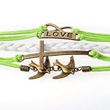 Infinity Silver Karma Wish Tree Best Friend Love Black Rope Leather Bracelet
