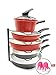 Pots and Pans Shelf Organizer | Kitchen Shelves Holder and Pantry Rack for Frying Pan, Pot Lid, Cookware in Cupboard and Cabinets with Anti-Overflowing Cookware | Heavy Duty and Bronze