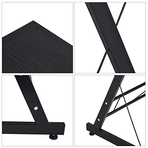 Office Computer Corner Desk,Eoeth Home Desktop Computer Desk Steel Wood Office Desk with Keyboard Tray,Desk,Coffee Tables,End Tables,Dining Table,Side Table(Shipped by US) Free Post - Thumbnail 5