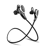 APEKX Wireless 4.1 Bluetooth Stereo Sweatproof In-Ear Lightweight Headphones, Earbuds, Earphones, Headset for Sports / Running / Jogging / Gym with Mic (Black)