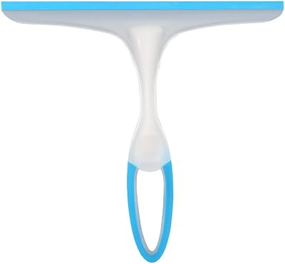 Furlinic Window Squeegee Rubber Glass Wiper Blade Blue Handle 19cm Long