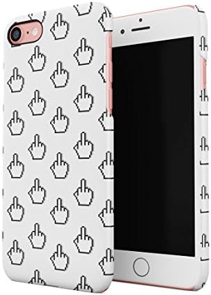 Middle Finger Emoji 8-Bit Pixel Pattern White Hard Thin Plastic Phone Case Cover For iPhone 5C