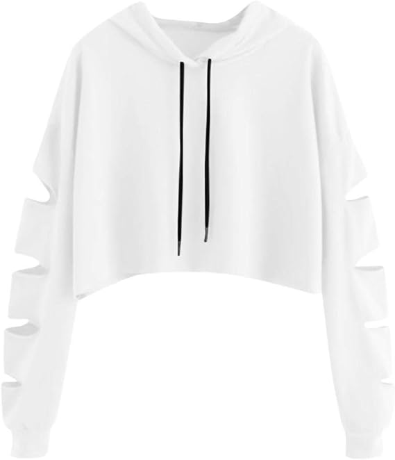 crop top cut out hoodie