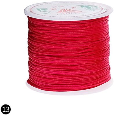 CALISTOUS 0.8mm 45M/Roll Nylon Cord Thread Chinese Knot Macrame Rattail Bracelet Braided String Rose Red