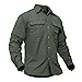 TACVASEN Men's Nylon Fast Drying Hiking Camping Convertible Long Sleeve Shirts Army Green XL