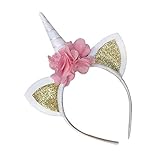 Pop Your Dream Cute Unicorn Horn and Flower Headband for Girls Kids Adults Cosplay Costume Birthday Party