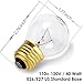 Appliance Oven Refrigerator Bulbs, G45 Shape Appliance Light Bulb, High Temp - E27/E26 Medium Brass Base - 40 Watt/120 Volt, Clear Glass Oven Bulb, 400Lumens