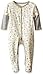 Calvin Klein Baby-Girls Printed and Heather Interlock Sleeper, Yellow/Grey, 0-3 Months