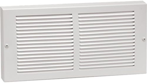 White Baseboard Return Grill with 7/8" Turn Back (16" x 8" Duct Opening/ 17.25" x 9.25" Overall)