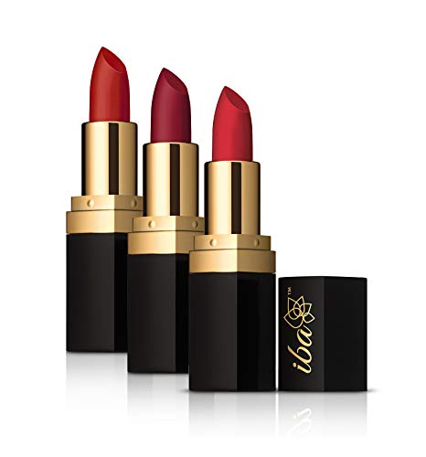Iba Festive Red Long Stay Matte Combo Pack of 3 – Red Shade - M08 Burgundy Red | M07 Red Velvet | M10 Red Brick For Women Highly Pigmented 1 Iba Festive Red Long Stay Matte Combo Pack of 3 – Red Shade - M08 Burgundy Red | M07 Red Velvet | M10 Red Brick For Women Highly Pigmented