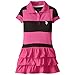 U.S. Polo Assn. Little Girls' Solid Ruffles and Stripe Dress, Pink Kite, 6X