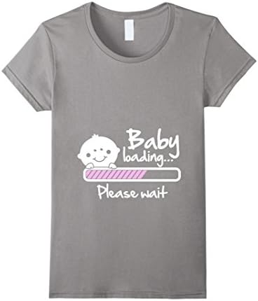 Women's Baby Loading Please Wait Pregnant Maternity Mother Day Shirt Medium Slate