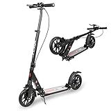 Vokul LUX Big Wheel Fold Kick Scooter - 205mm Wheel, 14-Inch x 4.5-Inch Deck, ,Adjustable Bar,Reinforced Deck