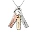 Mixed Tone Triple Bar Personalized Necklace with Heart Charm. 14k Gold Plated, Rose Gold Plated, Sterling Silver Charm. Choice of Silver Chain. Gifts for Her, Mom, Wife