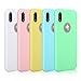 Pofesun Silicone iPhone Xs Case/iPhone X Case, [5 Pack] Ultra Thin Slim Fit Soft Flexible Gel Rubber Cover Compatible with iPhone X/iPhone Xs 5.8 inch 2018 - White, Blue, Mint, Pink, Yellow