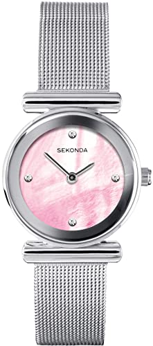 Sekonda Ladies Analogue Quartz Watch with Pink Mother of Pearl Dial and Milanese Strap 40347