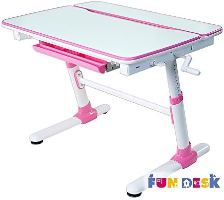 FD FUN DESK Height Adjustable Children Desk, Kids Workstation for School, Kids Study Table in CAREZZA (PINK)