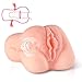 Male Masturbator Pocket Pussy Stoker with Cock Ring, SHEQU Adult Sex Toy for Men Masturbation Silicone Waterproof Realistic Vagina with Labia (Anna's Pussy)
