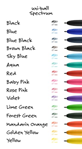 Uni-ball Spectrum Gelstifte 0.7 Mm - 15er Pack, Assorted Farben, Mit Super Tinte Wasserfest