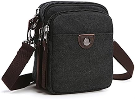 Vintage Men Waist Bag Small Handy Male Pouch Belt Purse Bag Phone Bum Waist Pack Mini Men Shoulder Bags Canvas Pocket Black